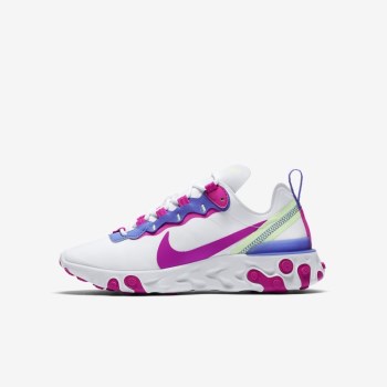 Nike React Element 55 - Női Utcai Cipő - Fehér/Kék/Rózsaszín